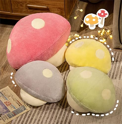 Miniatura 4 de ELONEL Almohada de felpa con forma de hongo, cojín de felpa para sofá, bonito regalo, decoración de habitación, almohada de plantas (13.7 pulgadas,