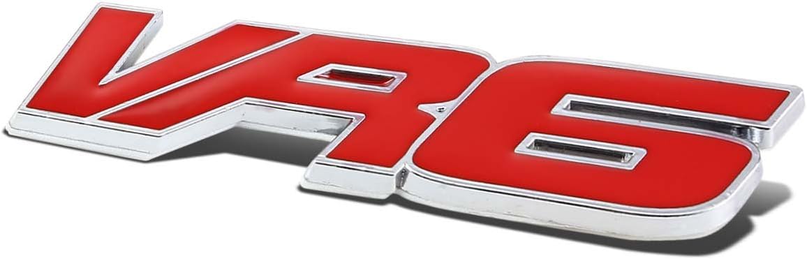 Auto Dynasty Metal Emblem Decal Logo Trim Badge VR6 (Red)