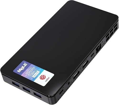 Vista 9 de MeLE Reddot Winner Slim Mini PC Overclock4C N100(hasta 3.4GHz) 8 GB de RAM, 256 GB de almacenamiento, mini computadora de escritorio, pantalla