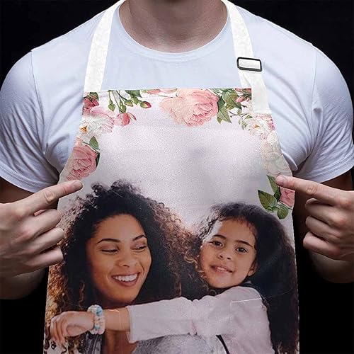 Miniatura 5 de Artsadd Delantal de cocina personalizado con bolsillo exterior, delantal personalizado para tu propia foto, delantal para hornear y cocinar para