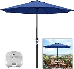 Ombrelone com Base para Piscina 3 metros guarda sol Articulado Com Manivela Maresias Azul - AMZ