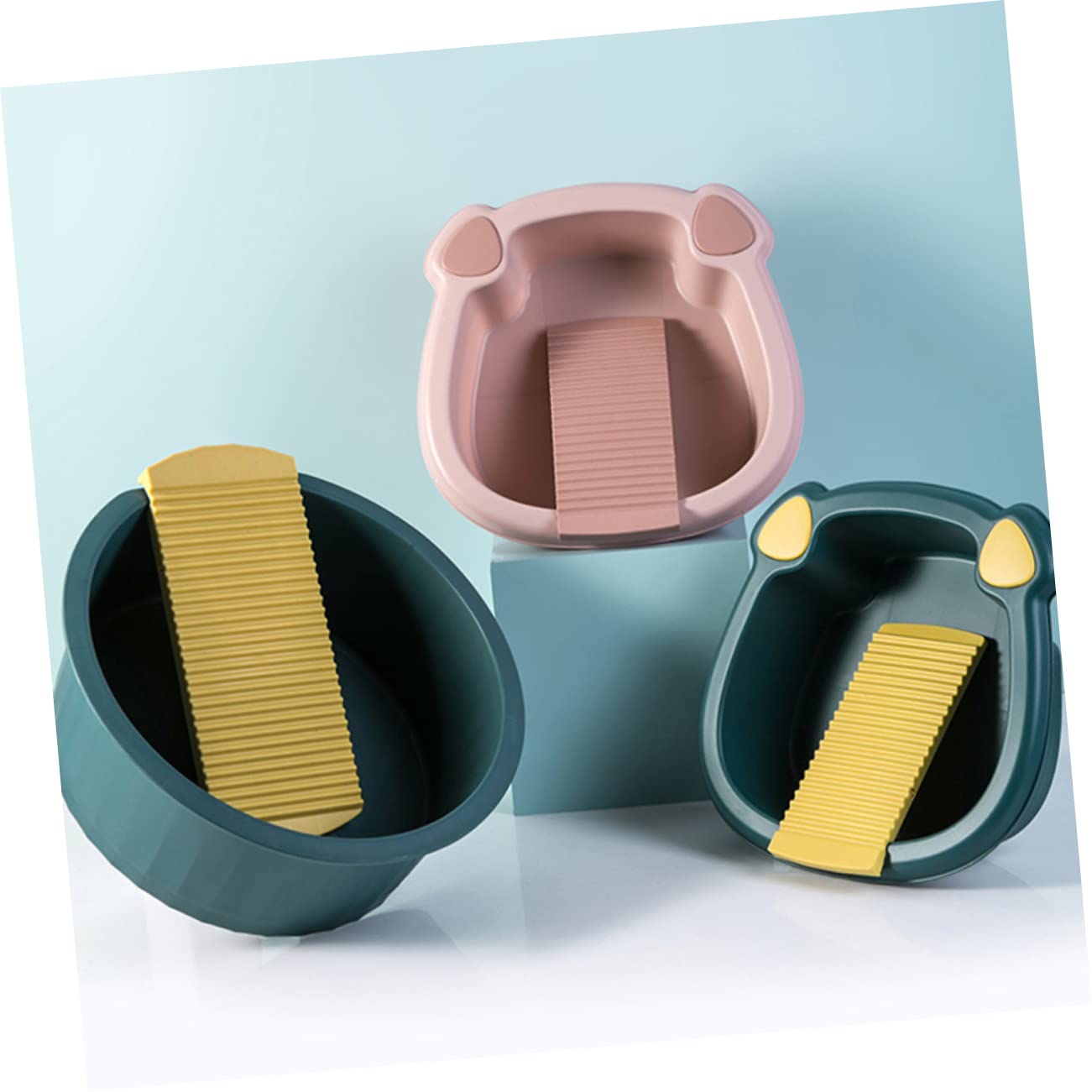 Alipis Lavabo para Lavar Ropa a Mano de Pp Resistente y Ligero, Palangana Gruesa Azul Adecuado para Prendas Delicadas Hogar y Lavandería Diaria