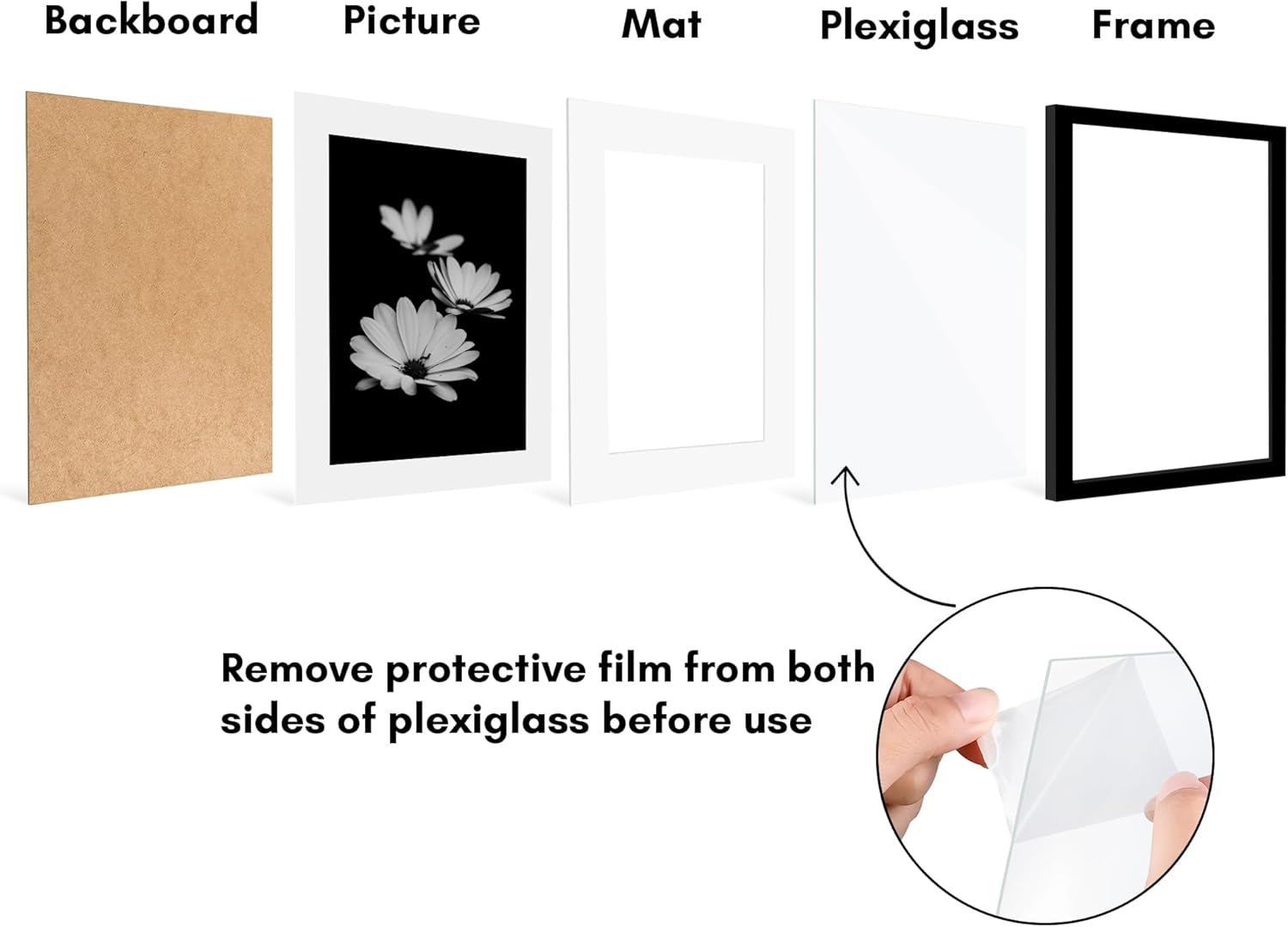 Americanflat 13x16 Picture Frame with Polished Plexiglass - Set of 2 - Use as 10x13 Frame with Mat or Display 13x16 Photo Without Mat - Galleria Collection - Picture Frames for Wall Display - Black