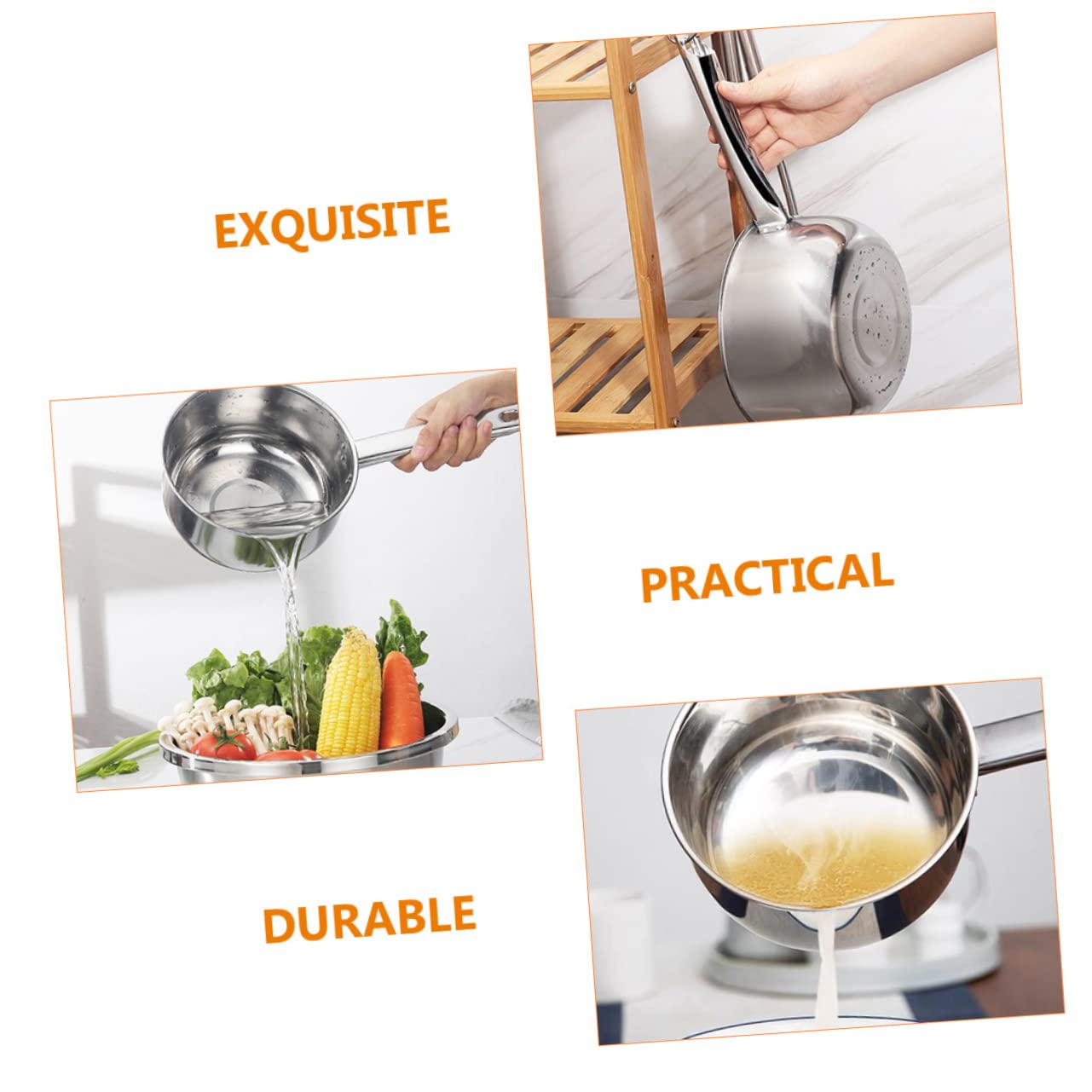 Cucharas de madera for cocinar, cuchara de acero inoxidable, cucharón for servir, gotero de cocina, cuchara for wok, cucharón de cocina, taza for enjuagar el baño, cuchara for sopa(36.00X18.00X7.00CM)