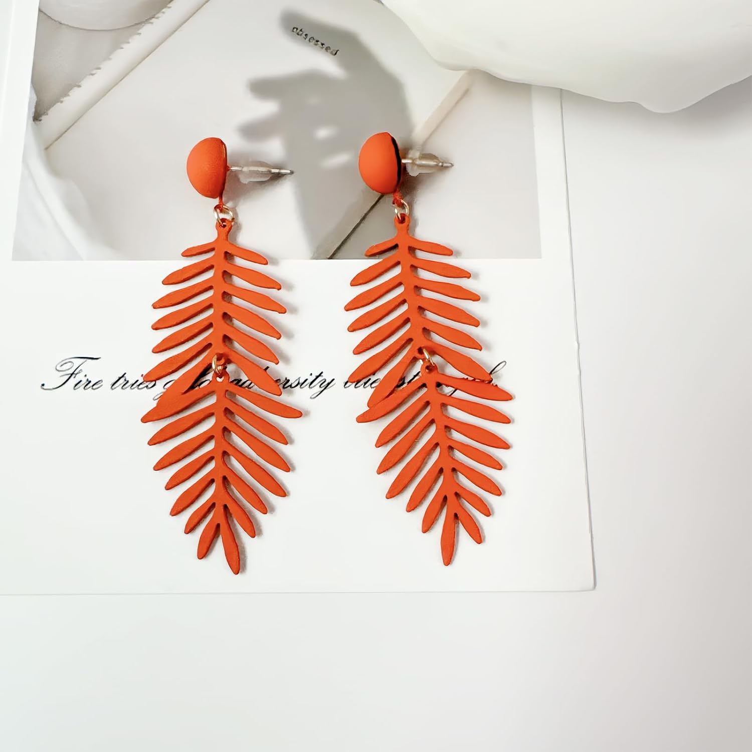 Leaf Earrings for Women Palm Leaf Dangle Earrings Green Long Hanging Boho Earrings Tropical Green Plant Statement Drop Earring Nature Lover Fashion Jewelry - Image 6