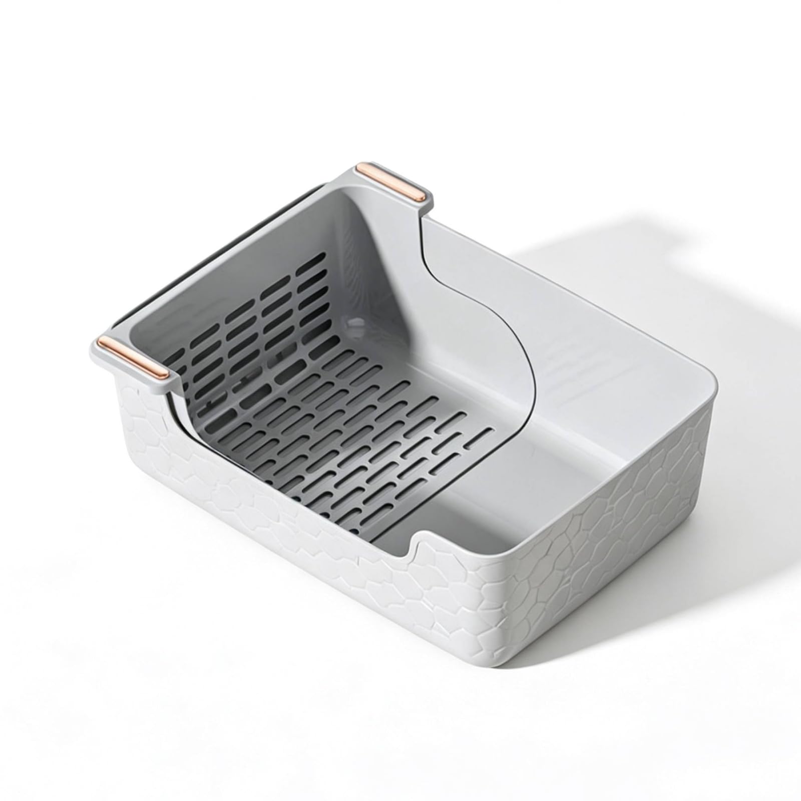 Arenero con Colador Antirrame Banja Sanitaria con Colador Gran Capacidad Caja para Interiores, Hogar, Gris