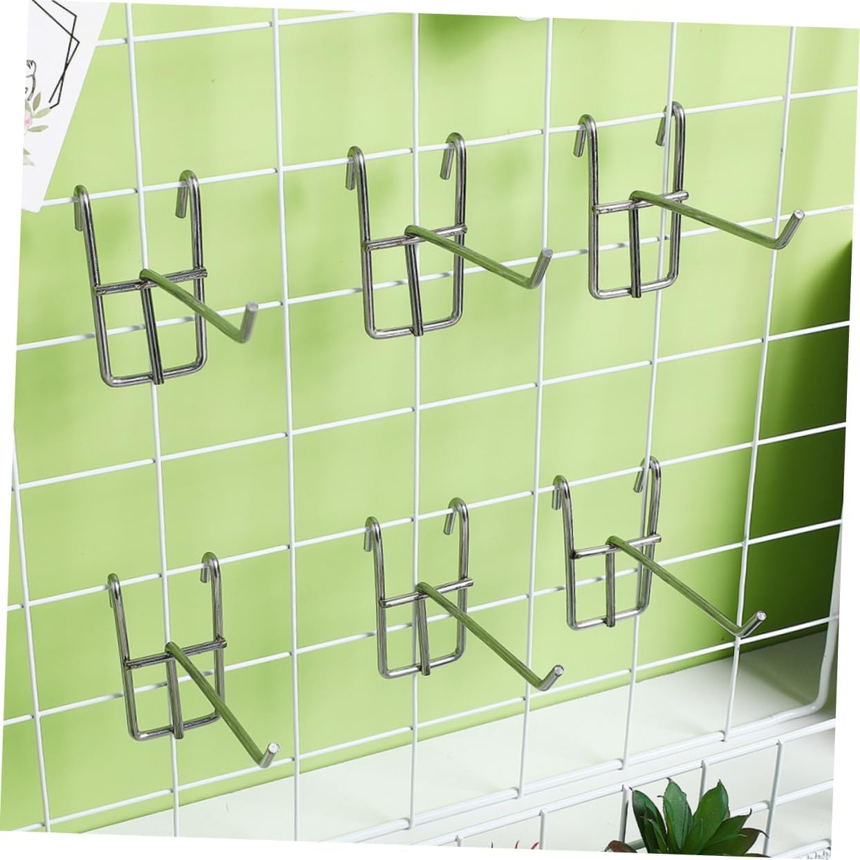 KICHOUSE 40pcs Utility Grid Wall Hooks Easy to Install Display Brackets for Retail Spaces Shop Garages and Organizing Accessories for Snacks and Items