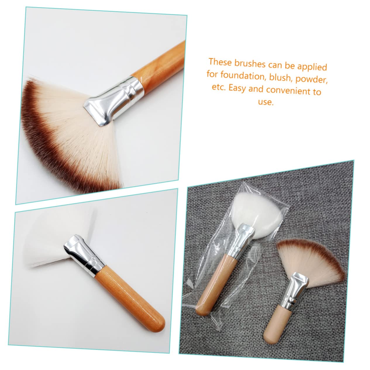 Beavorty 4 Set Di Pennelli Per Il Trucco Illuminanti Morbidi E Densi in Nylon Per Il Viso Anti-perdita Comodi Per Donne Ragazze E Signore 4 Pezzi*4