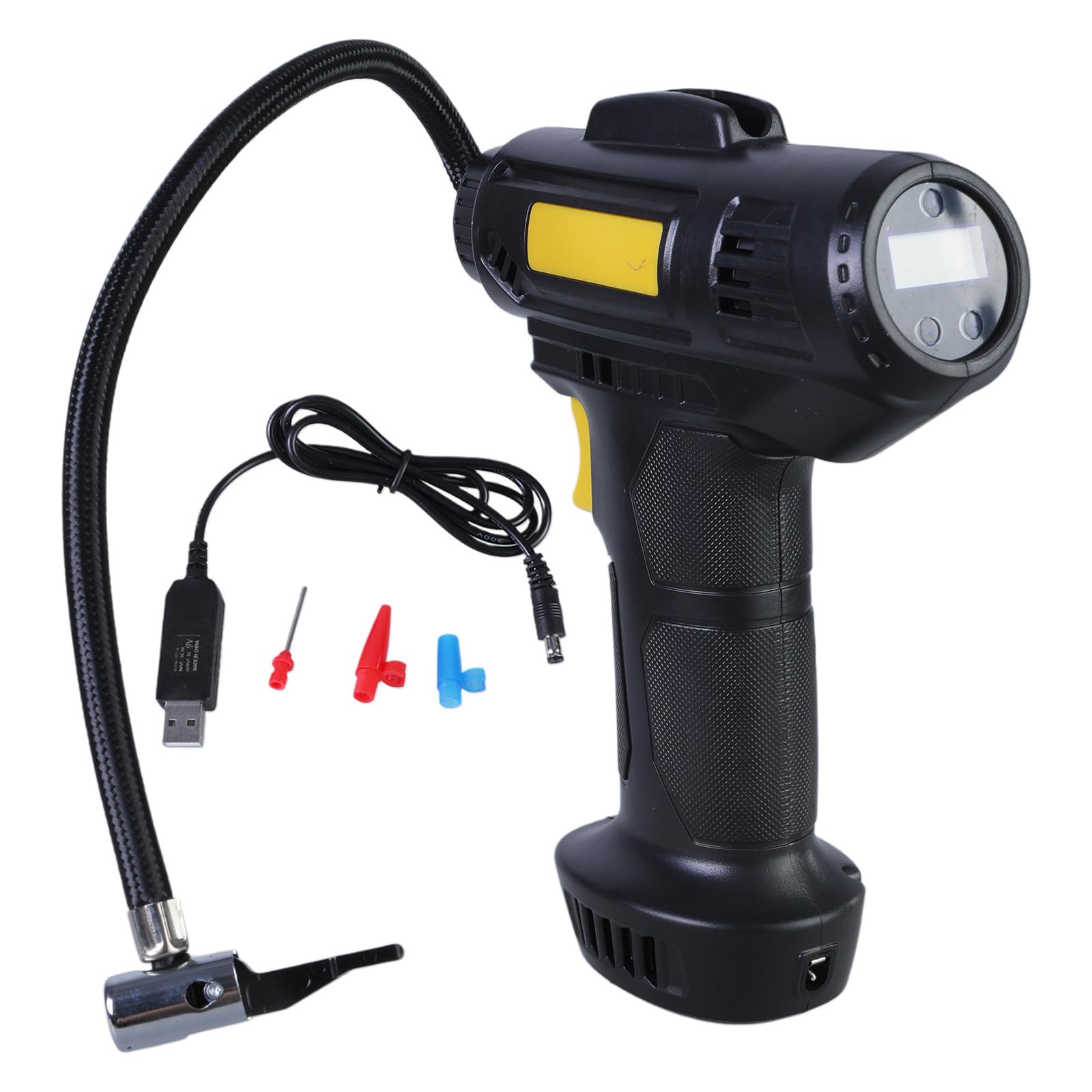 JinGuoZiLP Tire Inflator Cordless Air Compressor with LED Light for Motorbike Balls Digital Electric Portable