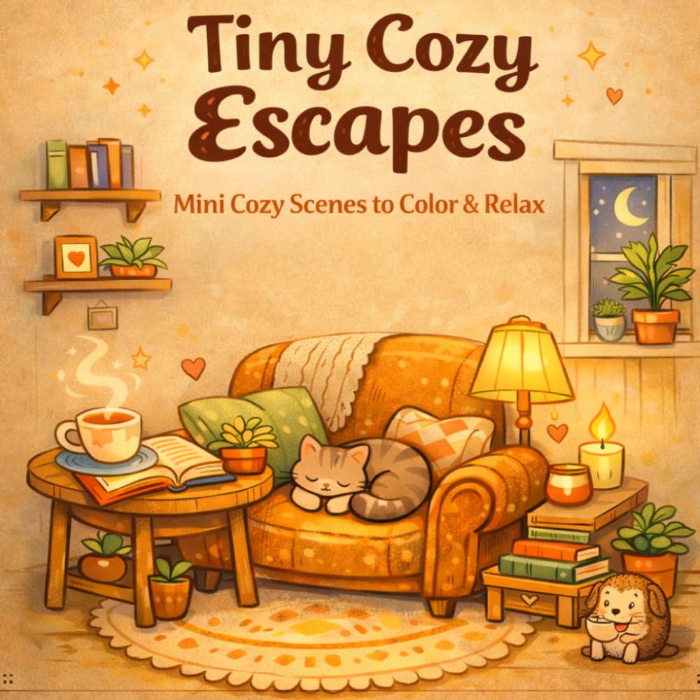 Tiny Cozy Escapes: Mini Cozy Scenes to Color & Relax