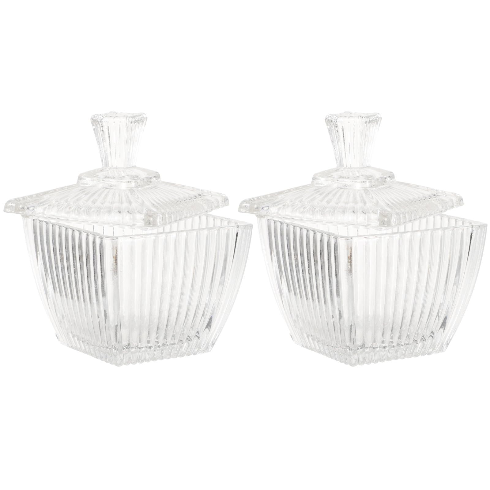 Gatuida 2 Piezas Tarro de Vidrio Cuadrado Tapa Hermética para Café y Nueces, Diseño Delicado y Único, Adecuado para Oficina y Tiendas, Uso Prolongado y Almacenamiento Seguro