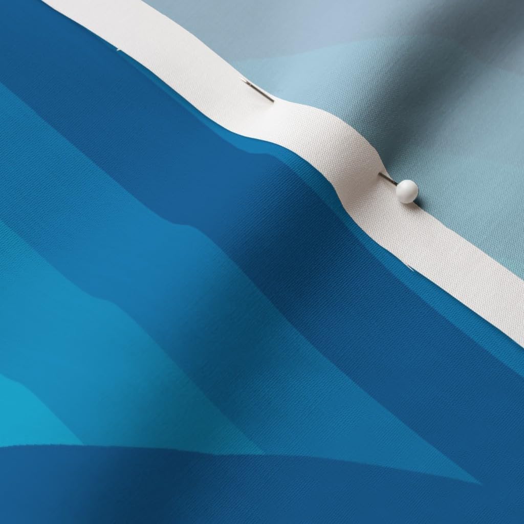 Spoonflower Fabric - Ocean Blue Stripes Beach Retro Waves 1970S Nautical Printed on Cotton Poplin Fabric by The Yard - Sewing Shirting Quilting Dresses Apparel Crafts