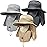 3 Pack Mens Outdoor Wide Brim Fishing Hat,UPF 50+ Sun Protection Cap with Face Neck Flap for Hiking & Garden