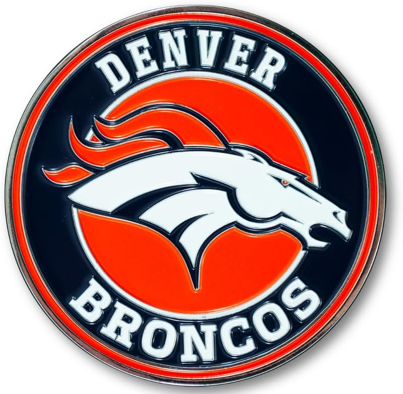 Denver Broncos NFL Metal 3D Team Emblem by FANMATS – All Weather Decal for Indoor/Outdoor Use – Easy Peel & Stick Installation on Vehicle, Cooler, Locker, Tool Chest – Unique Gift for Football Fan