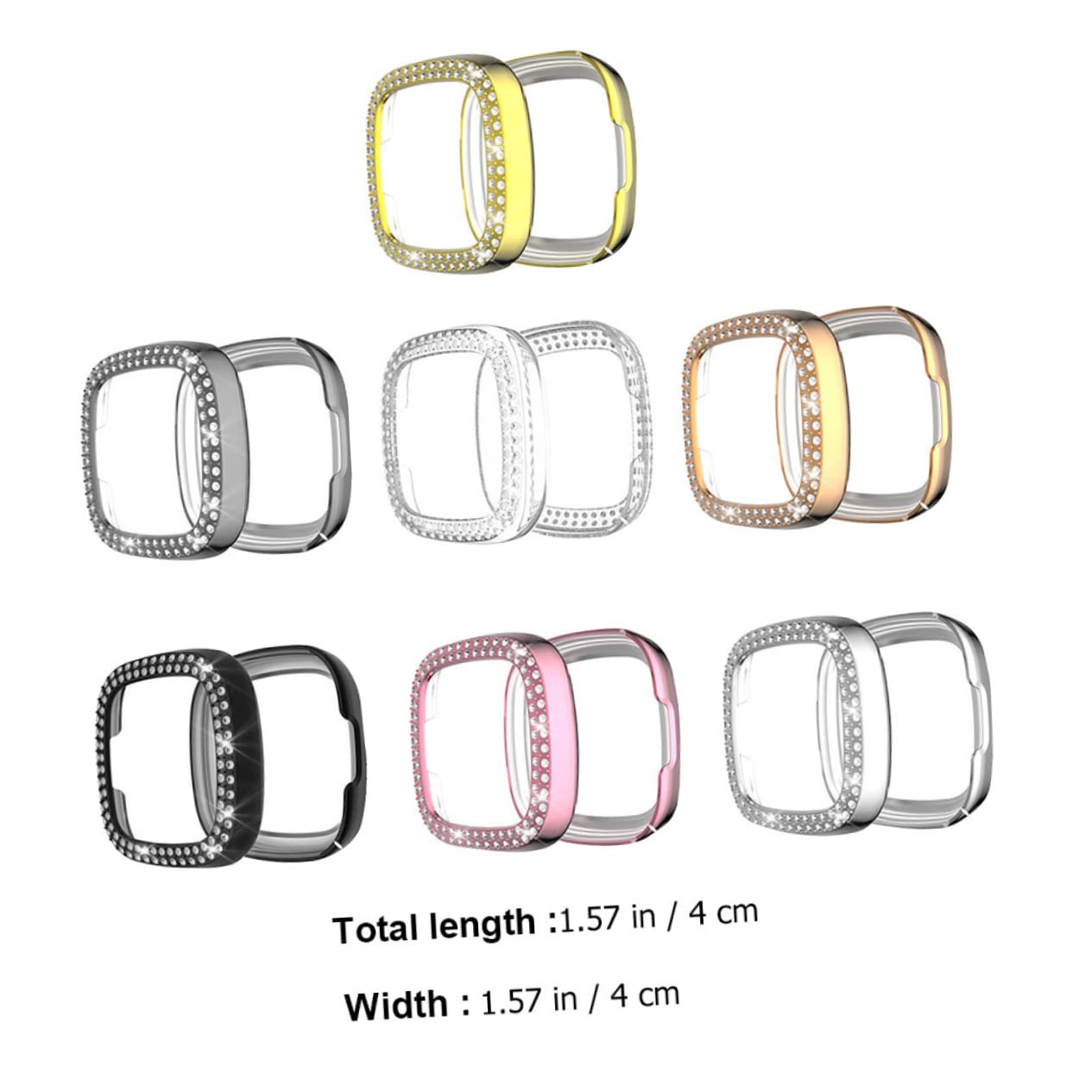 Hemobllo Lot De 2 Étuis De Montre Connectée en TPU avec Strass Design De Facile À Installer Élégant Et Tendance 7 Pièces X 2