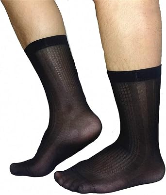 Goobester Men Dress Thin Sheer Transparent Business Socks Gifts for Formal Wear Suit