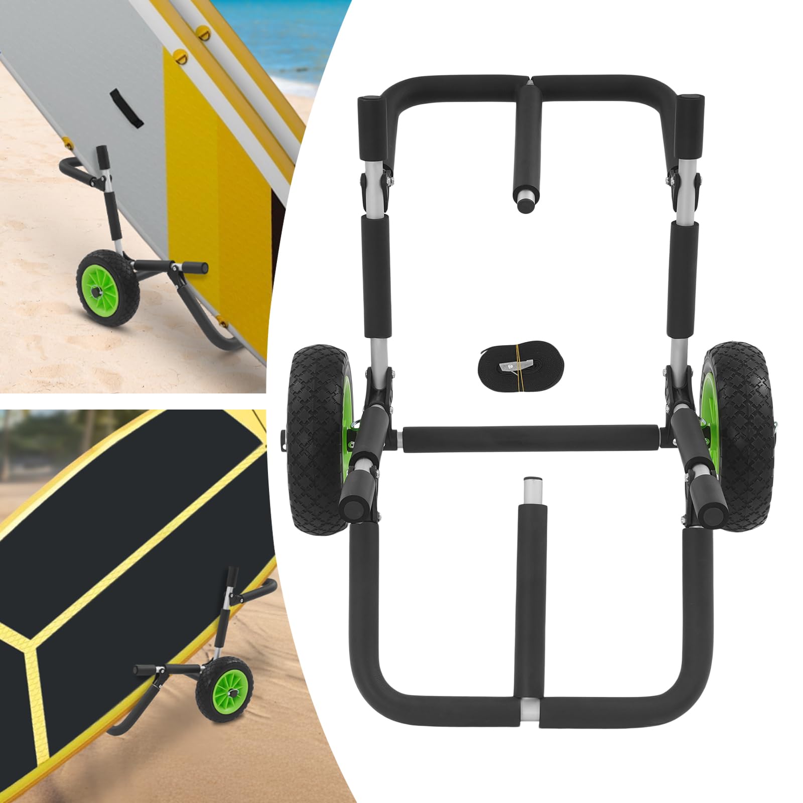 Transport Kajak Trolley Transport Trolley für Stand Up Paddle Surfboard Trolley kann in Einer Garage Bootshaus Grün 42 * 29 * 60CM