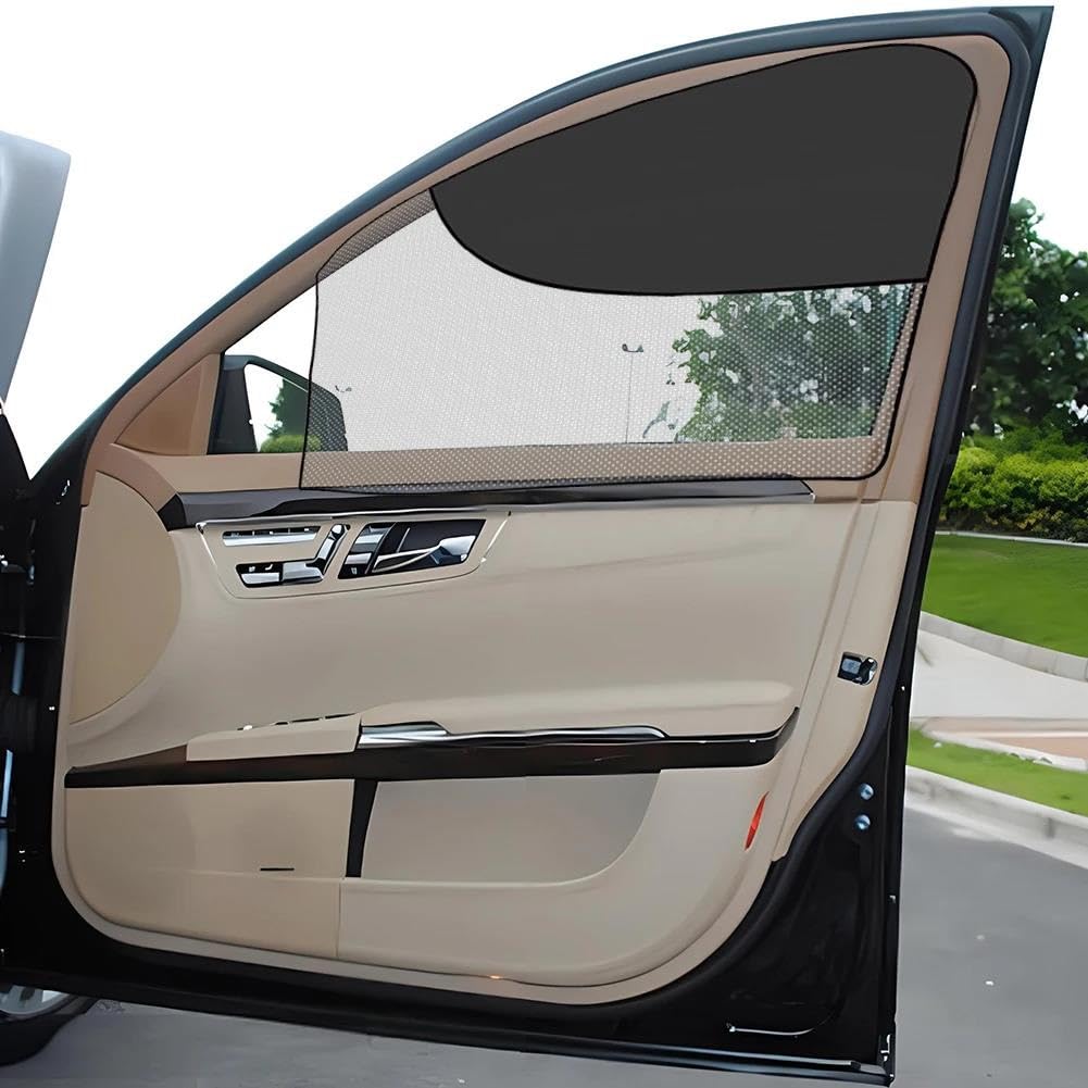 Protector De Malla De Doble Capa Con 10 Imanes Película Protectora Magnética Negra Para Ventana Coche Cortina De Vidrio Parasol Coche Magnético(Right)
