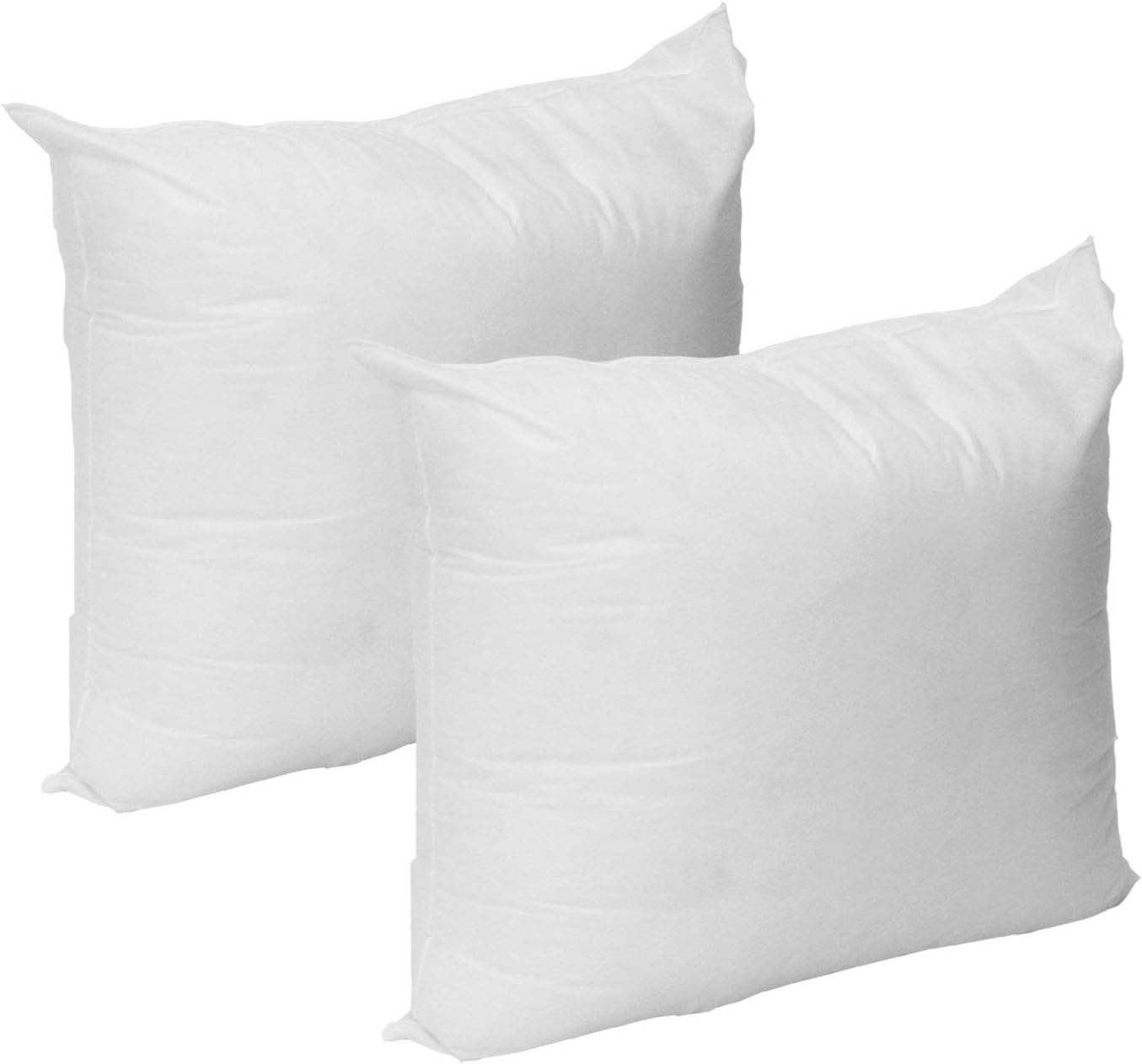 Mybecca [Set of 2] 18" W X 18" L Hypoallergenic Pillow Insert White Polyester, Made in USA