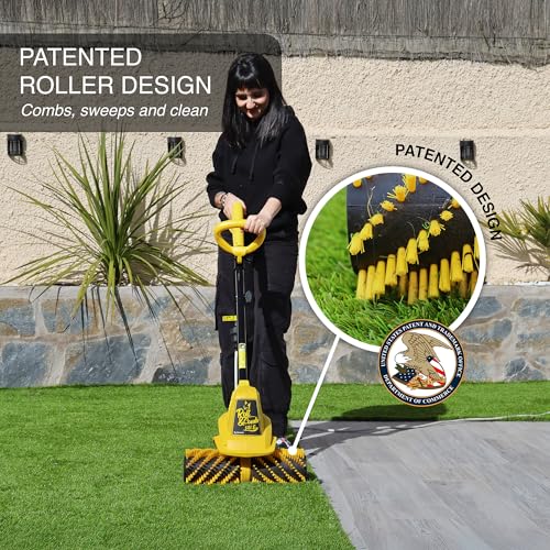 Artificial Turf Sweeper Broom by Roll & Comb, Corded Electric Power Rake for Artificial Grass, Fake Grass Cleaner for Dogs, Model 141e, 10.6lb. - Thumbnail 7