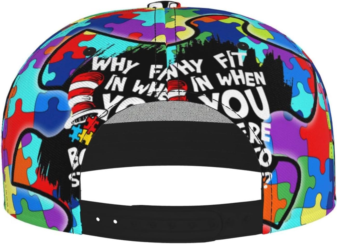 Cute Snapback Hat Hip Hop Style, Adjustable Baseball Cap, Flat Bill Trucker Hat for Men Women - Image 4