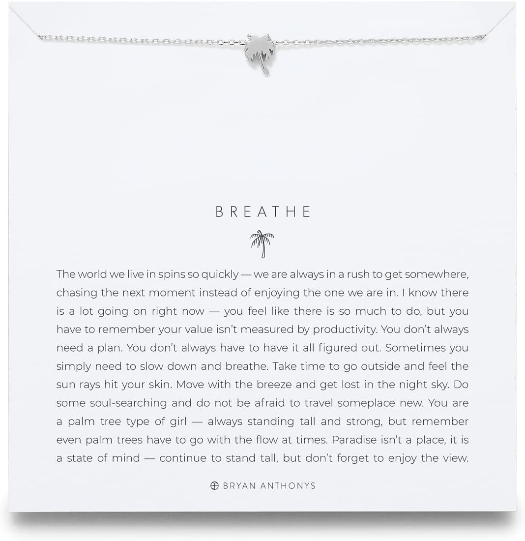 Bryan Anthonys Breathe Silver Necklace for Women, Pendant, Adjustable Length