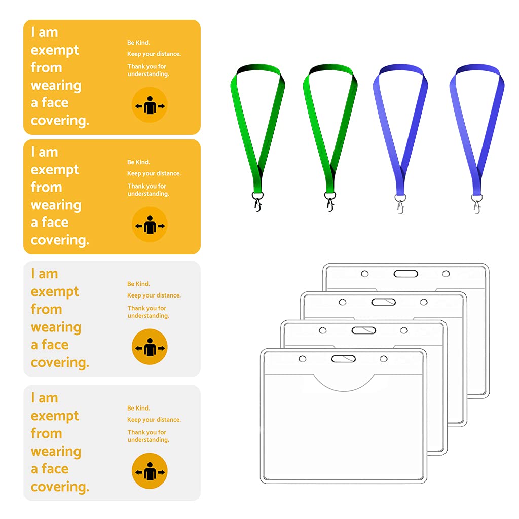 Buy GENSEB Pack of 4 Exemption Lanyard with Card Holder, Flexible and