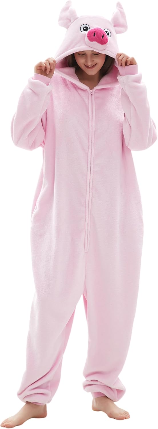 CuteOn Unisex Animal Onesie Pajamas Cosplay Halloween Costume Christmas Sleepwear Homewear for Adult Kids