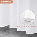 UFRIDAY White Short Shower Curtain 72 x 66 inch, Hotel Fabric Machine Washable Shower Curtain Liner Waterproof Repellent Modern Home Shower Curtain Liner