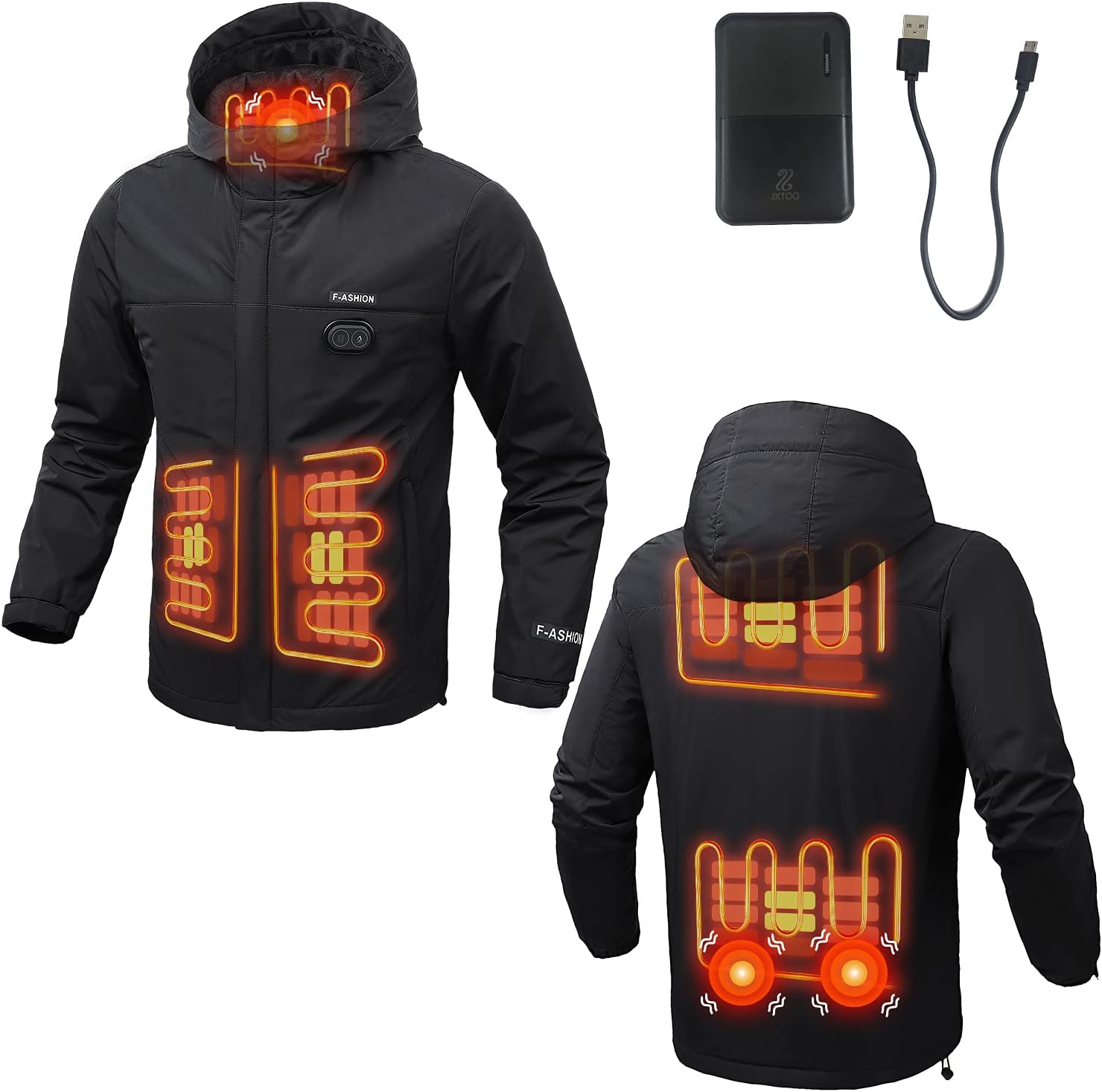 Mens Heated Jacket With Massage Battery Waterproof Heated Jackets For