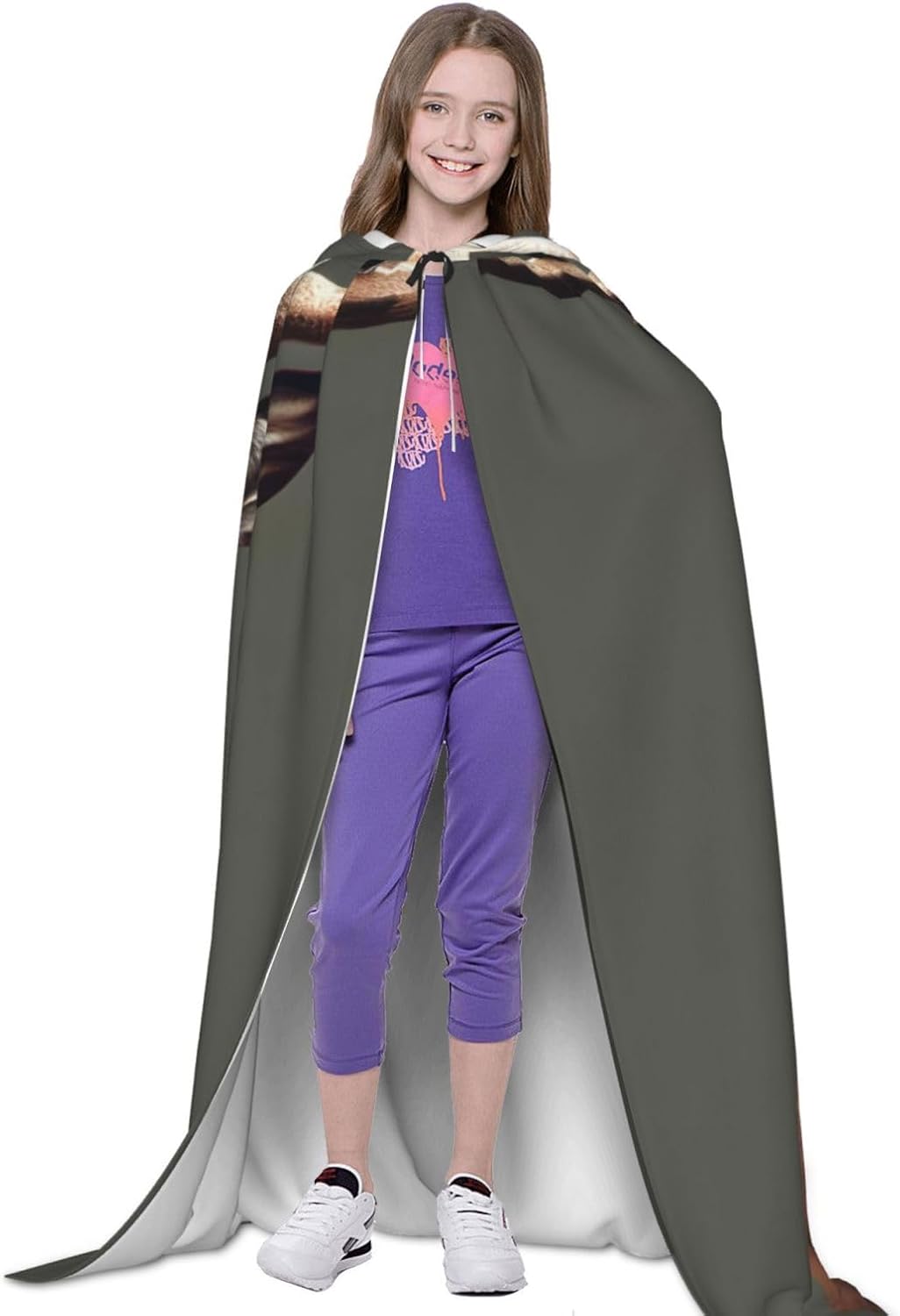 Beauty Deer print Wizard Hooded Robe Medieval Cape Renaissance Cloak for Men Women Halloween Costume