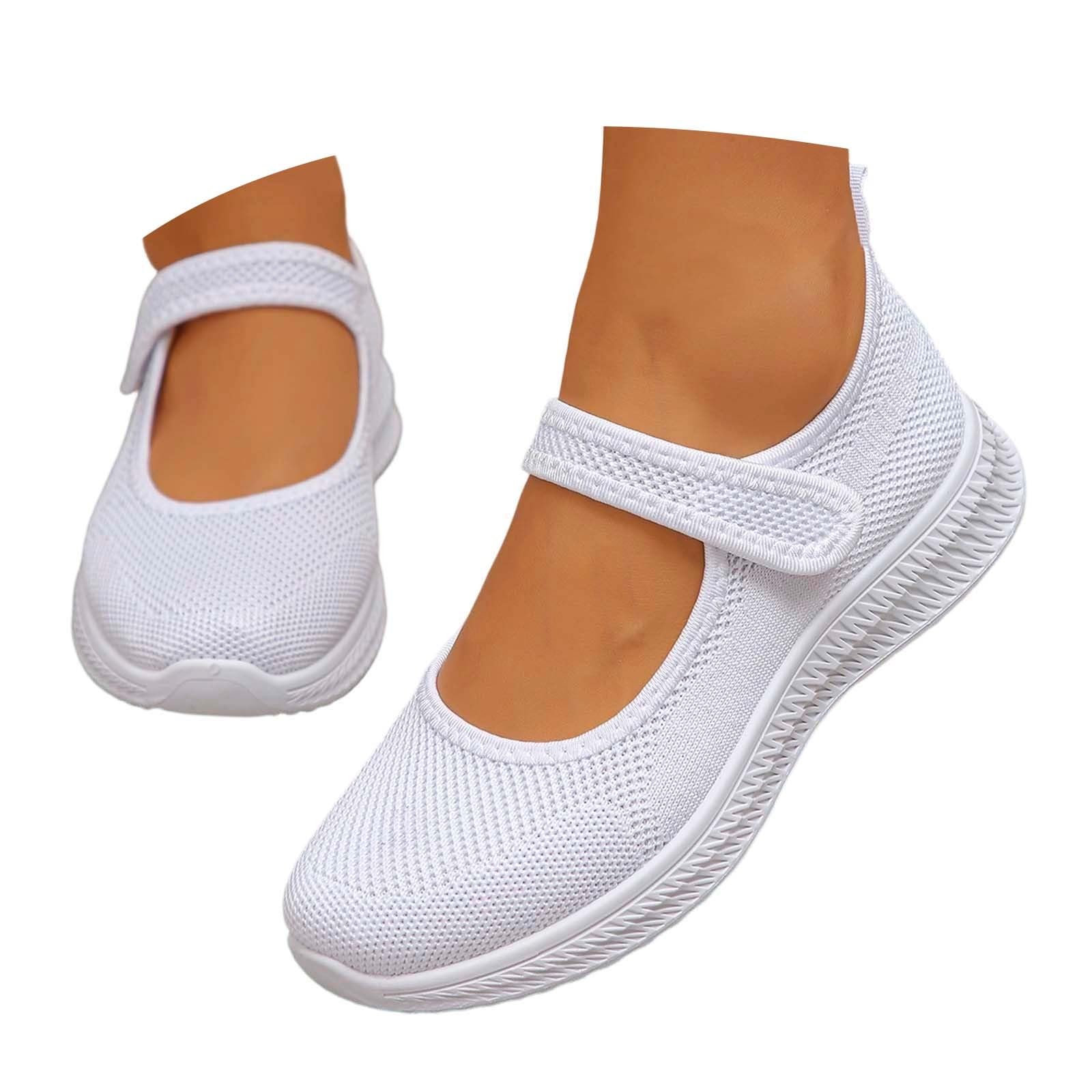 Sneaker da donna per diabetici, leggere, traspiranti, a maglia, ortopediche, leggere, con piede largo, comode, scarpe da ginnastica per attività all'aria aperta