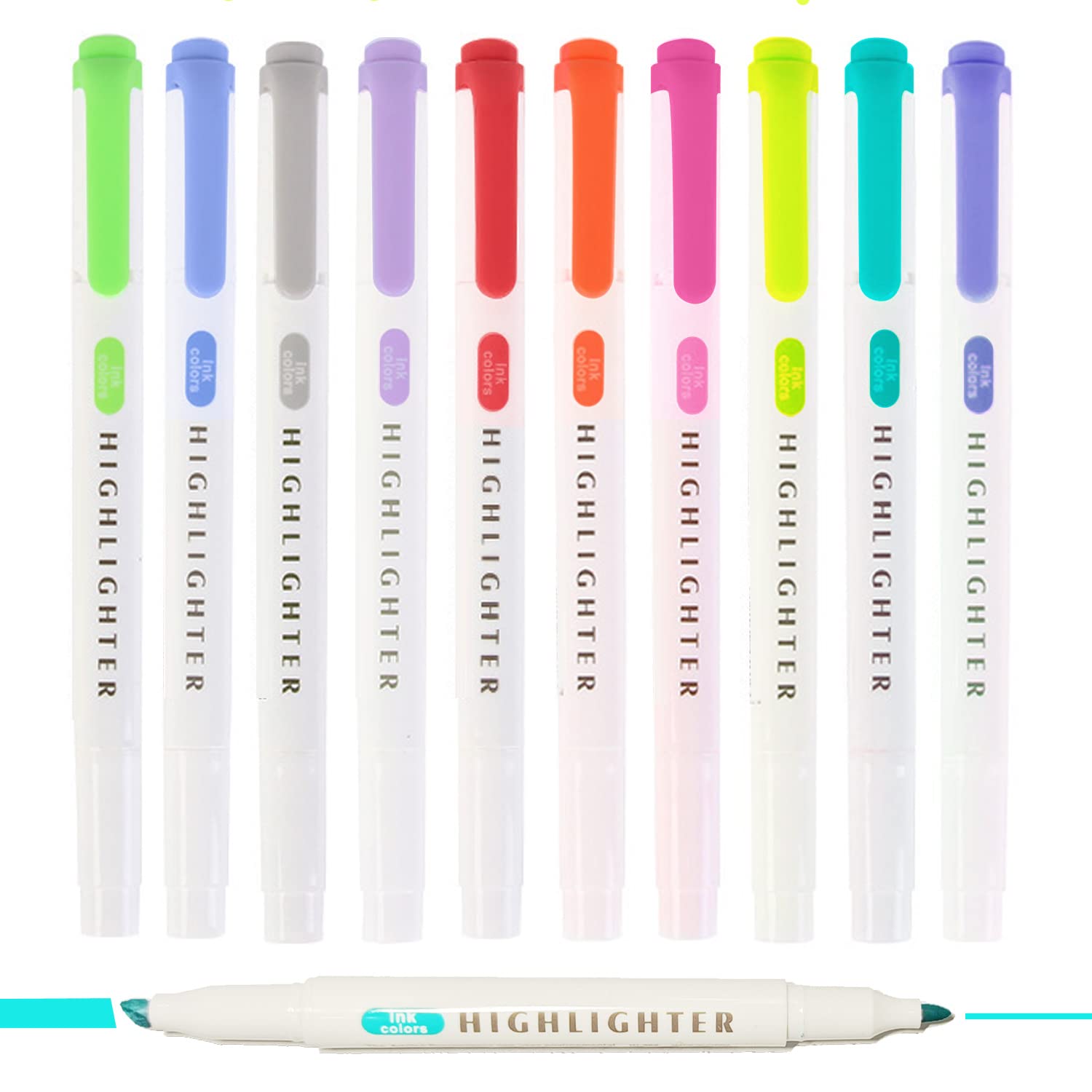 Buy sunioine 10 Pack Highlighters Assorted Colors Dual Tips Marker Pen