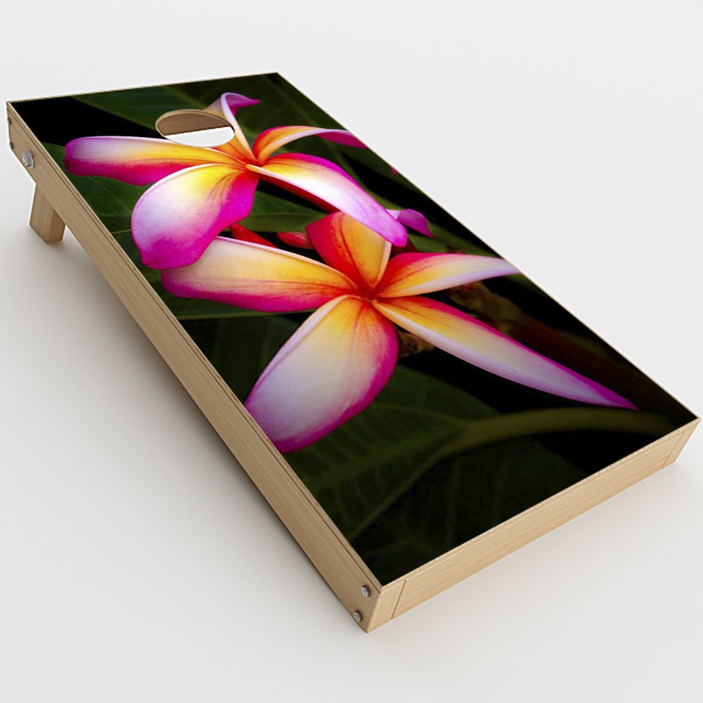 Skin Decal Vinyl Wrap for Cornhole Game Board Bag Toss (2xpcs.) Skins Stickers Cover/Plumeria