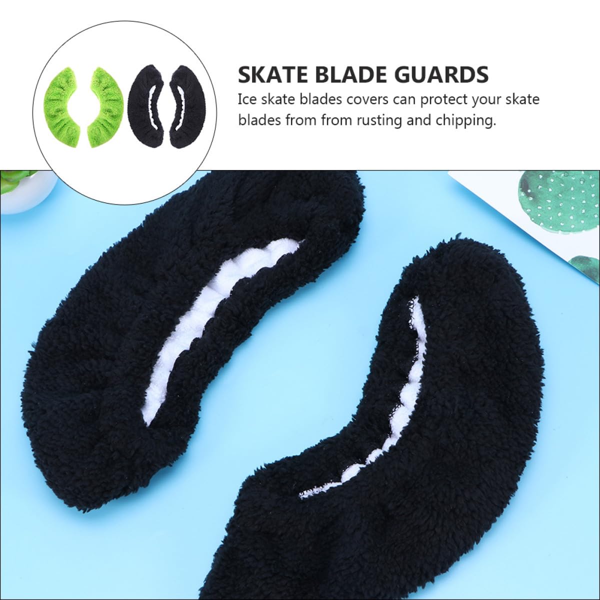 PRETYZOOM 2 Paia Coprilame per Ghiaccio in Peluche Elasticizzato Protezione Antiruggine e Assorbente per Lame Hockey Copertura Pratica e Leggera per Pattinaggio