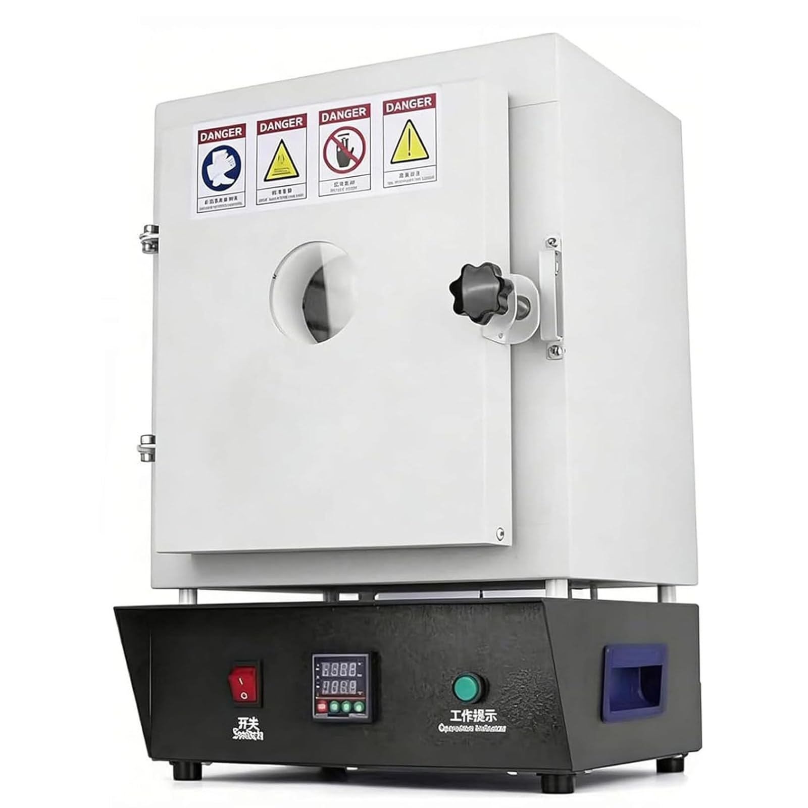 JozyJul Electric Kiln Furnace 1500W, High-Temperature Muffle Oven for Metal Melting and Lab Applications, 1150℃ Enclosed Laboratory Furnace