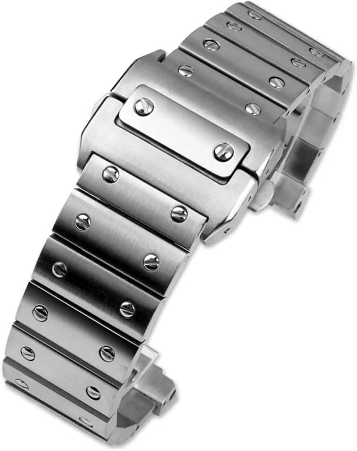Solid Stainless Steel Watch Band For Cartier Santos 100 Series Men's Wristband Bracelet 23mm Butterfly Buckle Watch Accessories