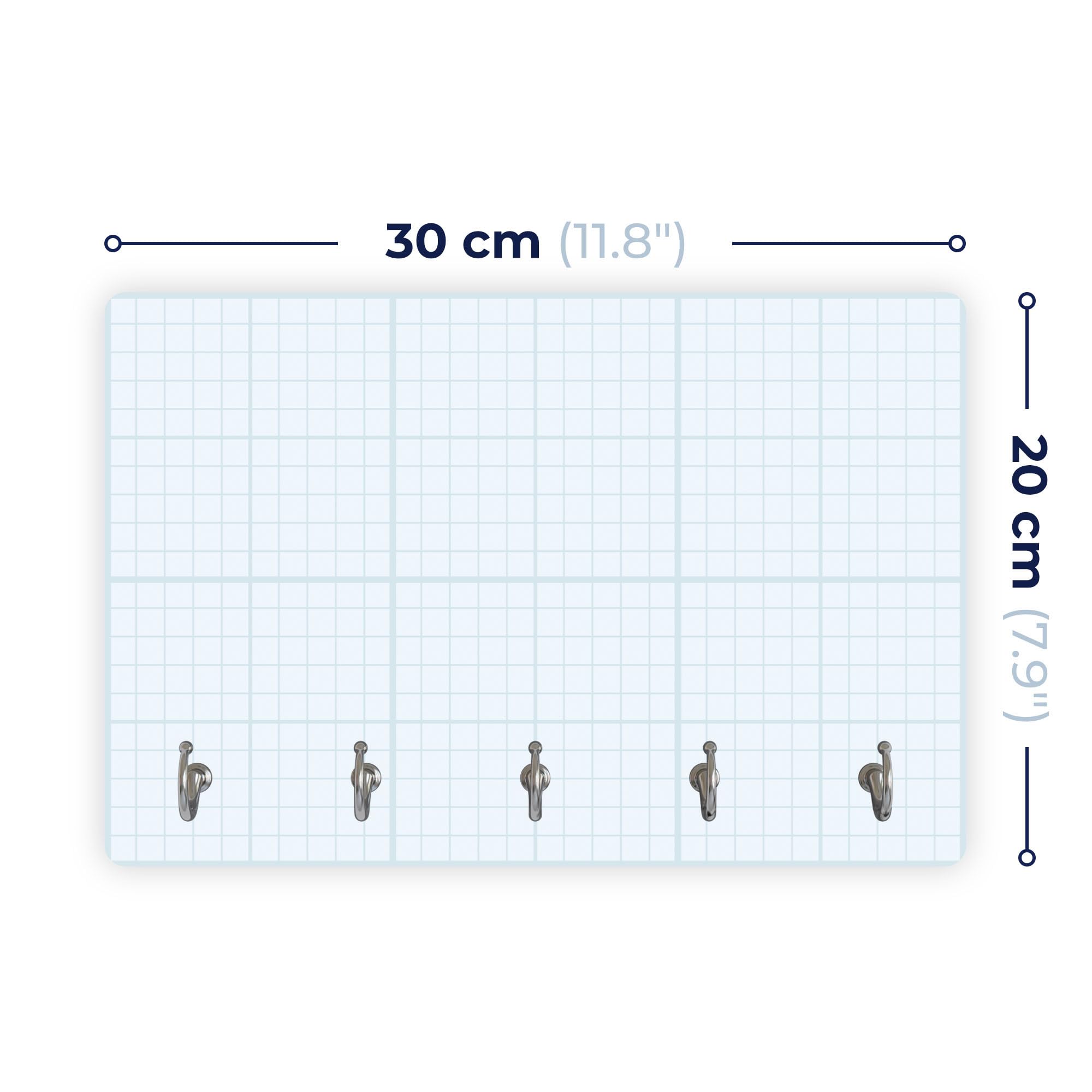 DEQORI Tablica na klucze ze szkła | motyw znaku dymnego pustyni | ok. 30 x 20 cm | z 5 haczykami, magnetyczna – nowoczesne przechowywanie kluczy i uchwyt na klucze do korytarza, biura, kluczy i