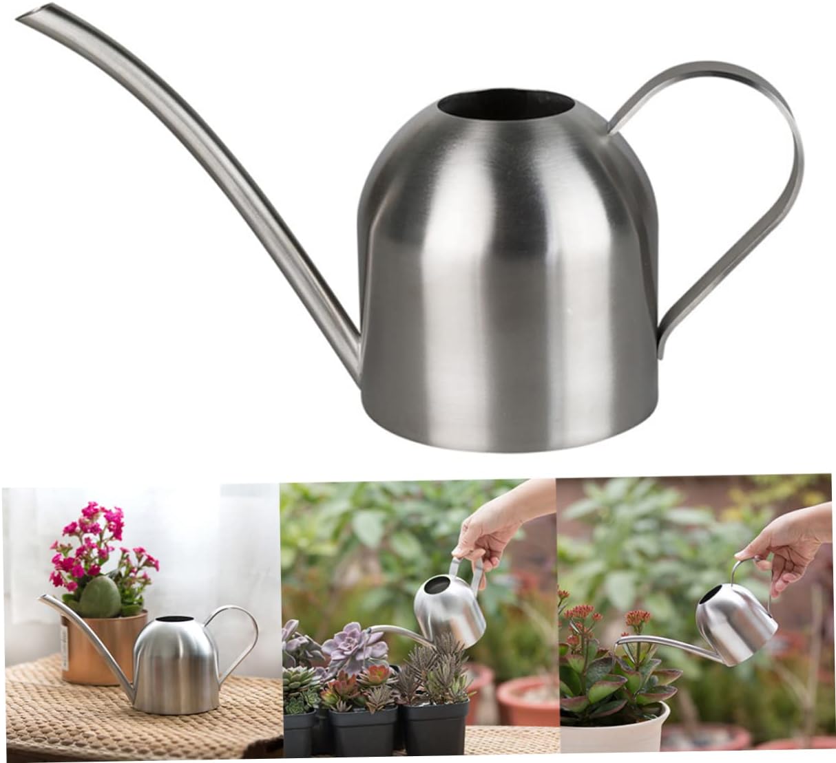 Watering can,Watering Can Indoor Houseplant Watering Can Flower Watering Can Hand Watering Can Watering Pot for Flower Watering Pitcher Kettle Flower Spray Succulent Plants Watering Kettle Jug(Silverx