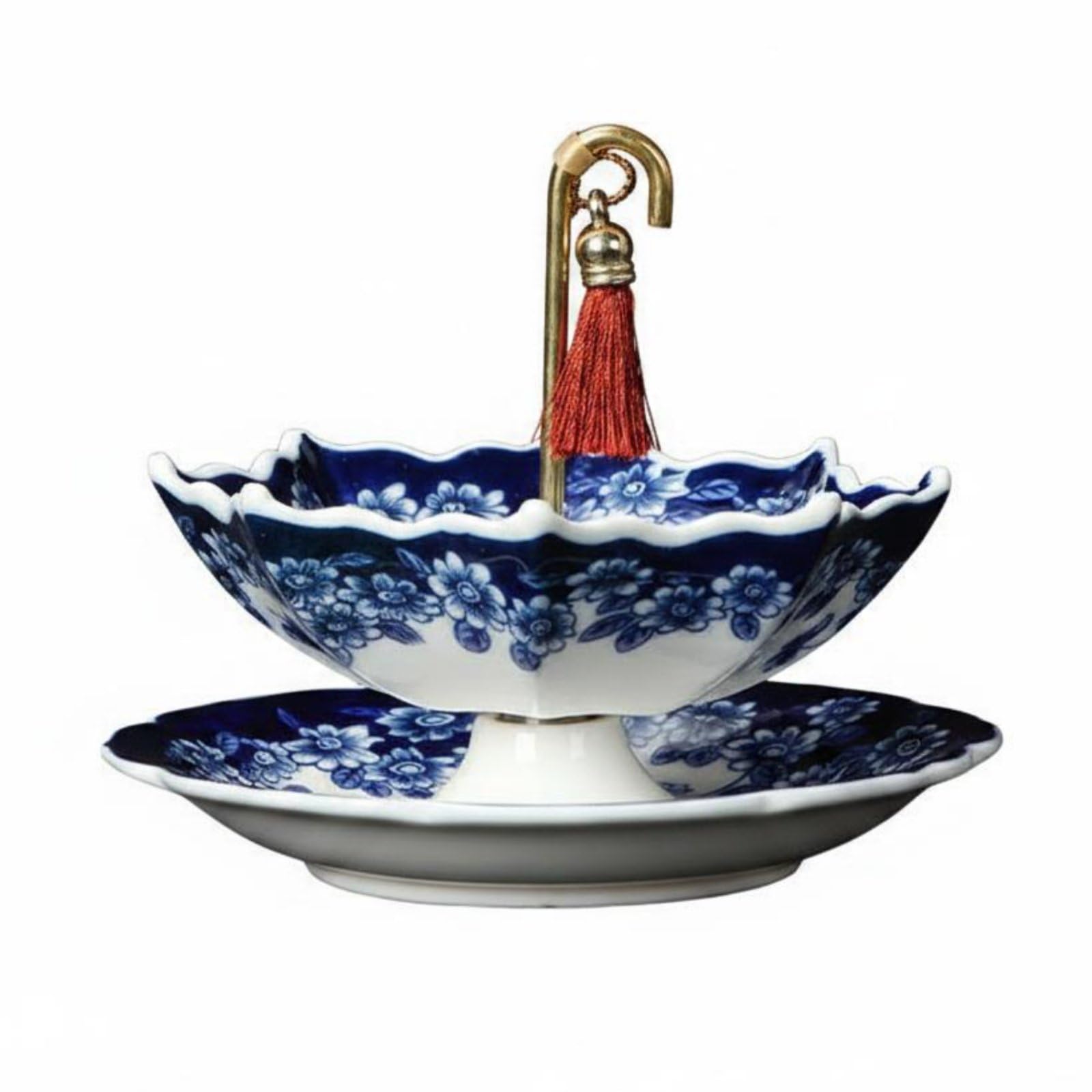 Multi-Purpose Umbrella Shaped Tea Strainer Decorative Umbrella Shape Tea Strainer Traditional Design Ceramic Loose Leaf Filter Easy to Clean, Celadon Umbrella Tea-image-8