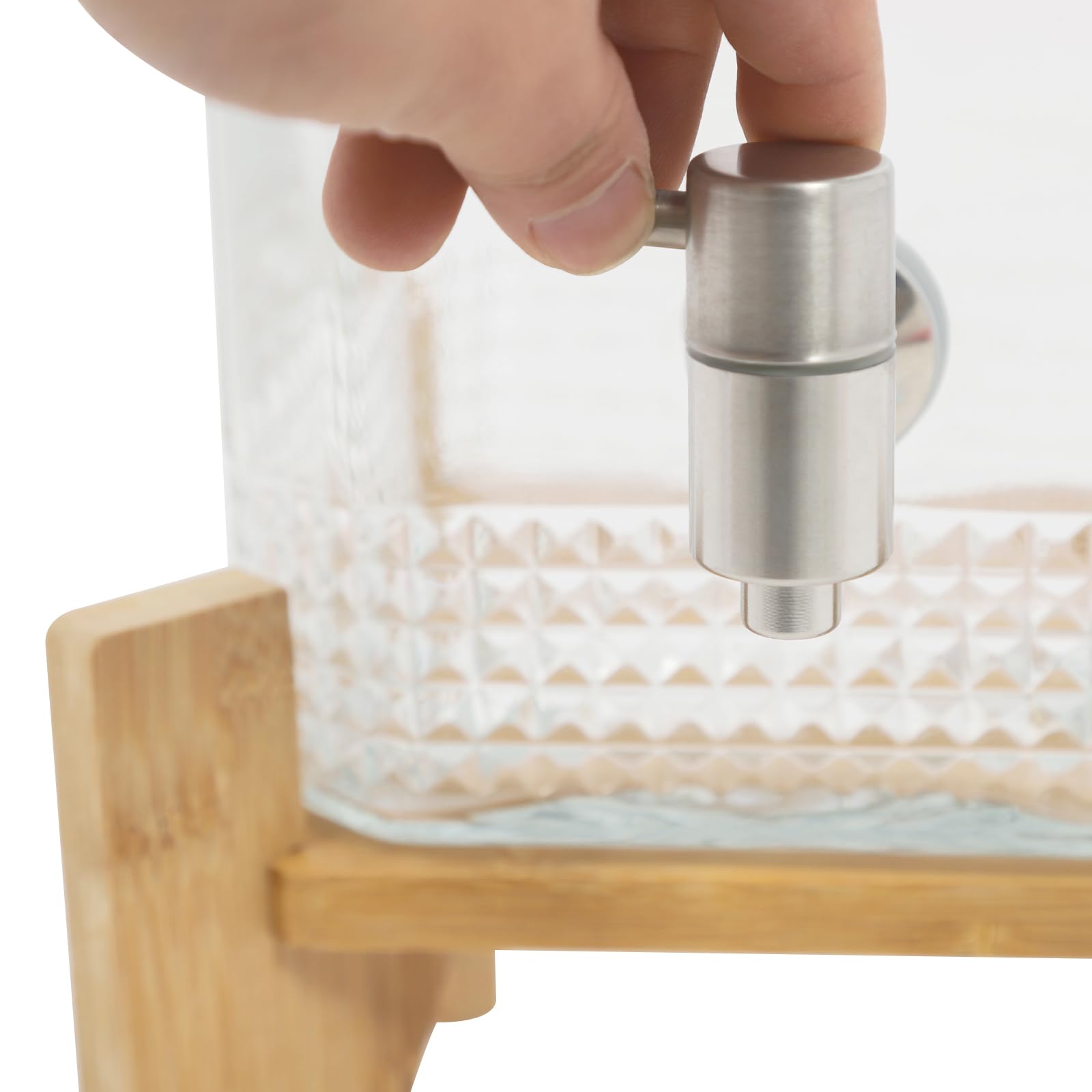 Dispenser di bevande da 10 l con rubinetto, dispenser d'acqua con supporto, bottiglia di vetro e rubinetto in acciaio inox, per bevande calde o fredde, succhi e bevande da tè