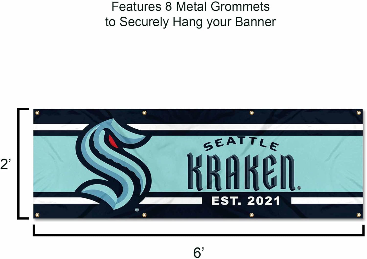 WinCraft Seattle Kraken Large 2x6 Foot Banner - Image 3