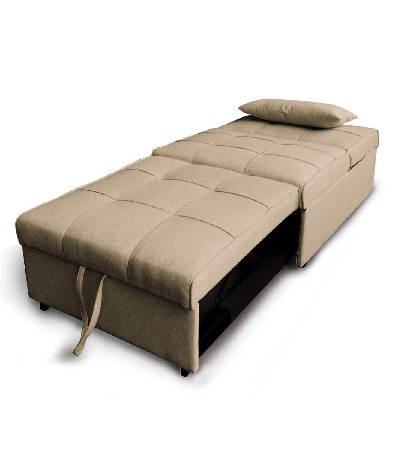 Arredo Stock Pouf 3 in 1 trasformabile in poltrona e in letto tortora 112x81x88 cm