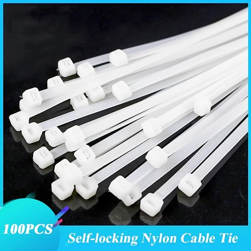 100 fascette stringicavo in nylon, autobloccanti, regolabili, per casa, ufficio, 3 x 100 mm