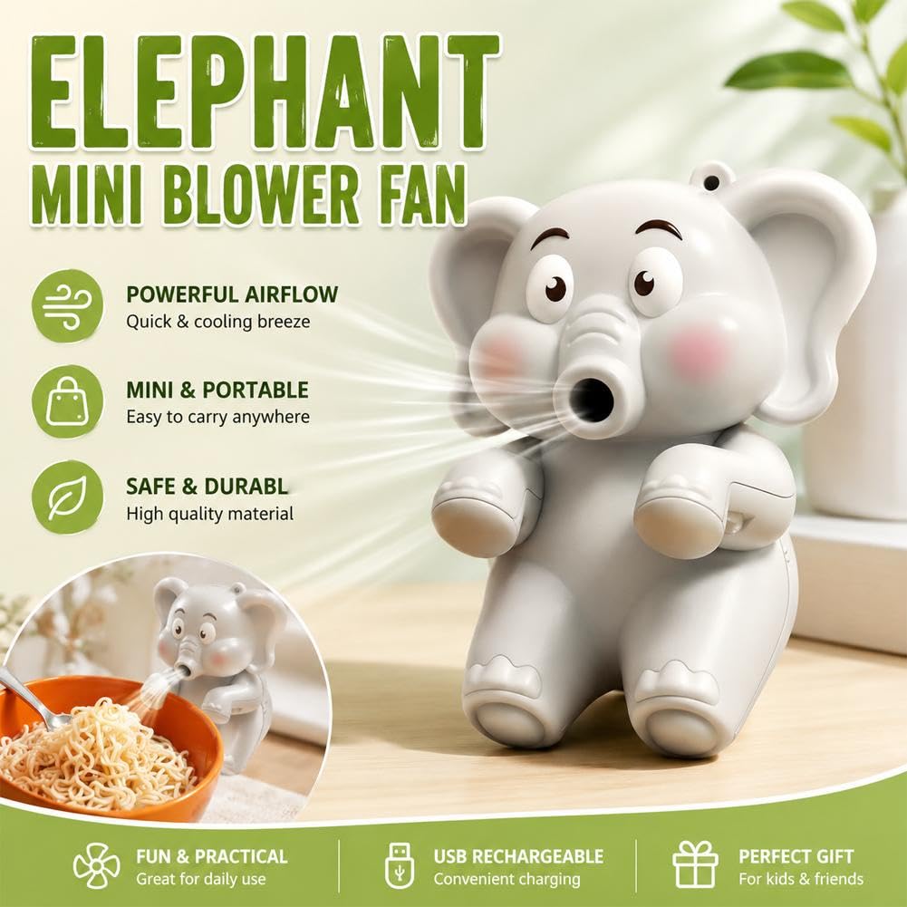 Mini-Ventilator zum Anklippen von Speisen und Getränken | Freihändiger Lebensmittelkühler für heiße Suppe, Kaffee, Tee, Nudeln | niedliches Panda-Design