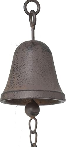 Miniatura 7 de Campana de cena vintage de hierro fundido para exteriores, campanas colgantes para puerta, patio, granja, interior, jardín (sonido de campana