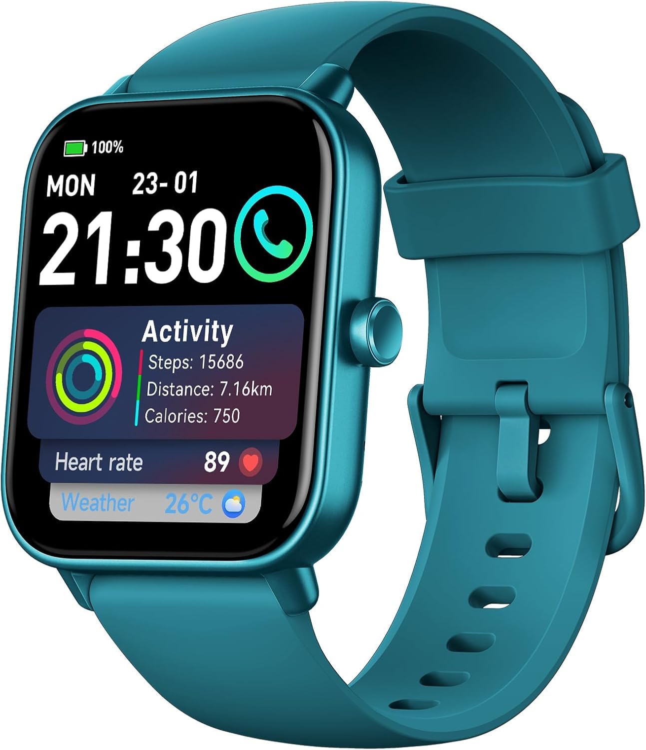 Smartwatch Herren Damen mit Telefonfunktion,1.8" Smart Watch Fitnessuhr mit Whatsapp und Alexa,Herzfrequenz Schlafmonitor,120+ Sportmodi Fitness Tracker,IP68 Wasserdicht Uhren für Samsung/Android/iOS