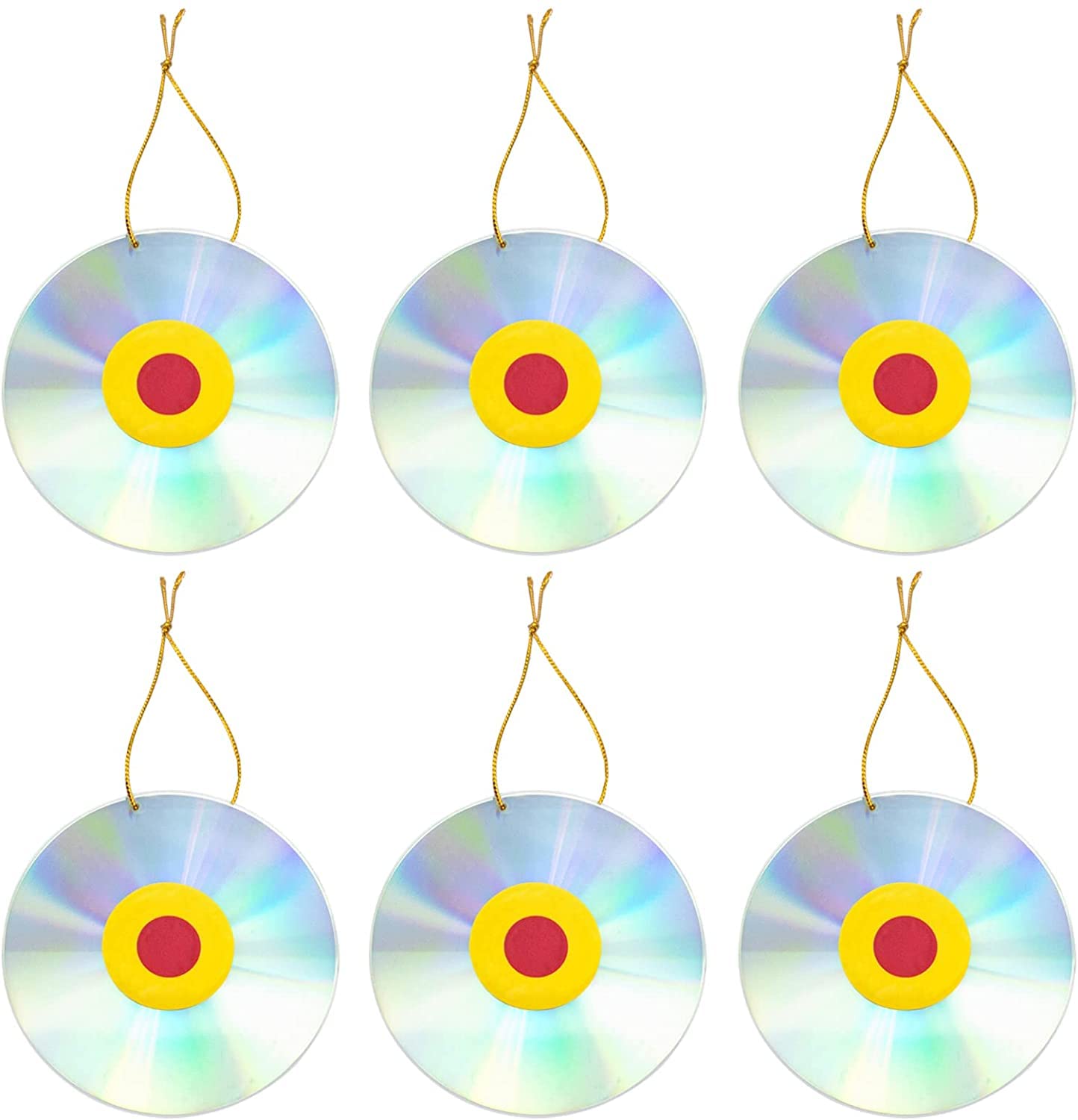 SYOSI Bird Scare Devices Reflective Discs Scare Bird Away Sparkly Double-Sided Bird Reflectors for Home Garden Bird Scare Control Devices,Keep All Birds Away 6PCS