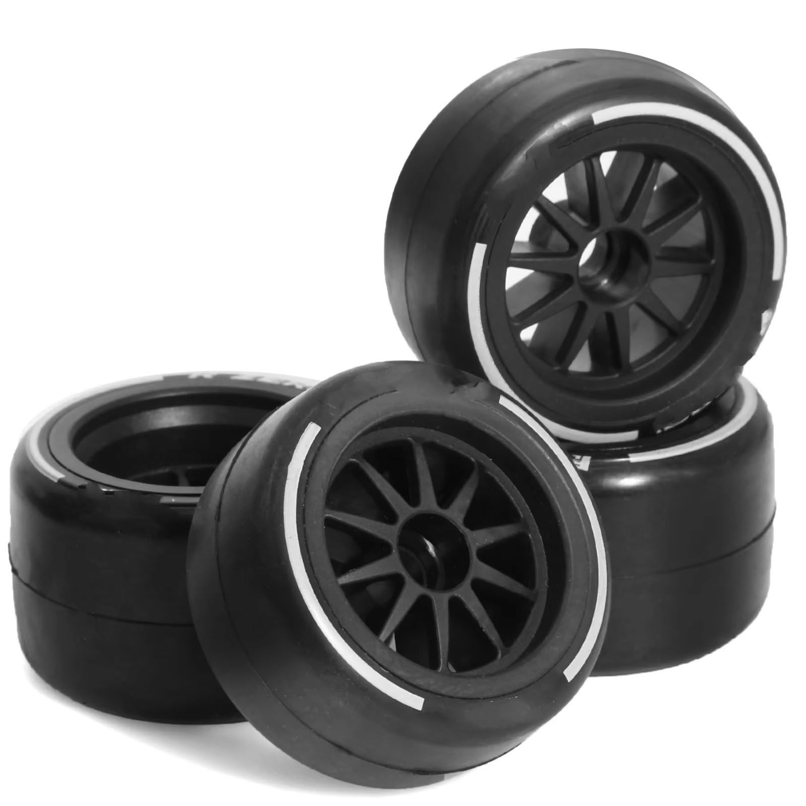 4 pneus de course Tamiya F1 1/10 de 60mm conçus pour la modification