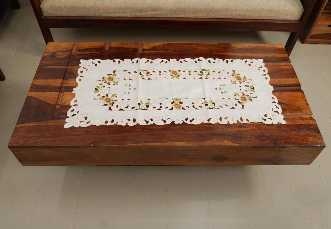 Sun Rise Cut Work Brown Runner 16x36 inches